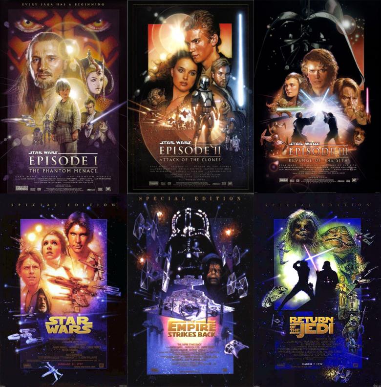 Star Wars ( 90'lardan itibaren çekilen tüm seri filmleri)